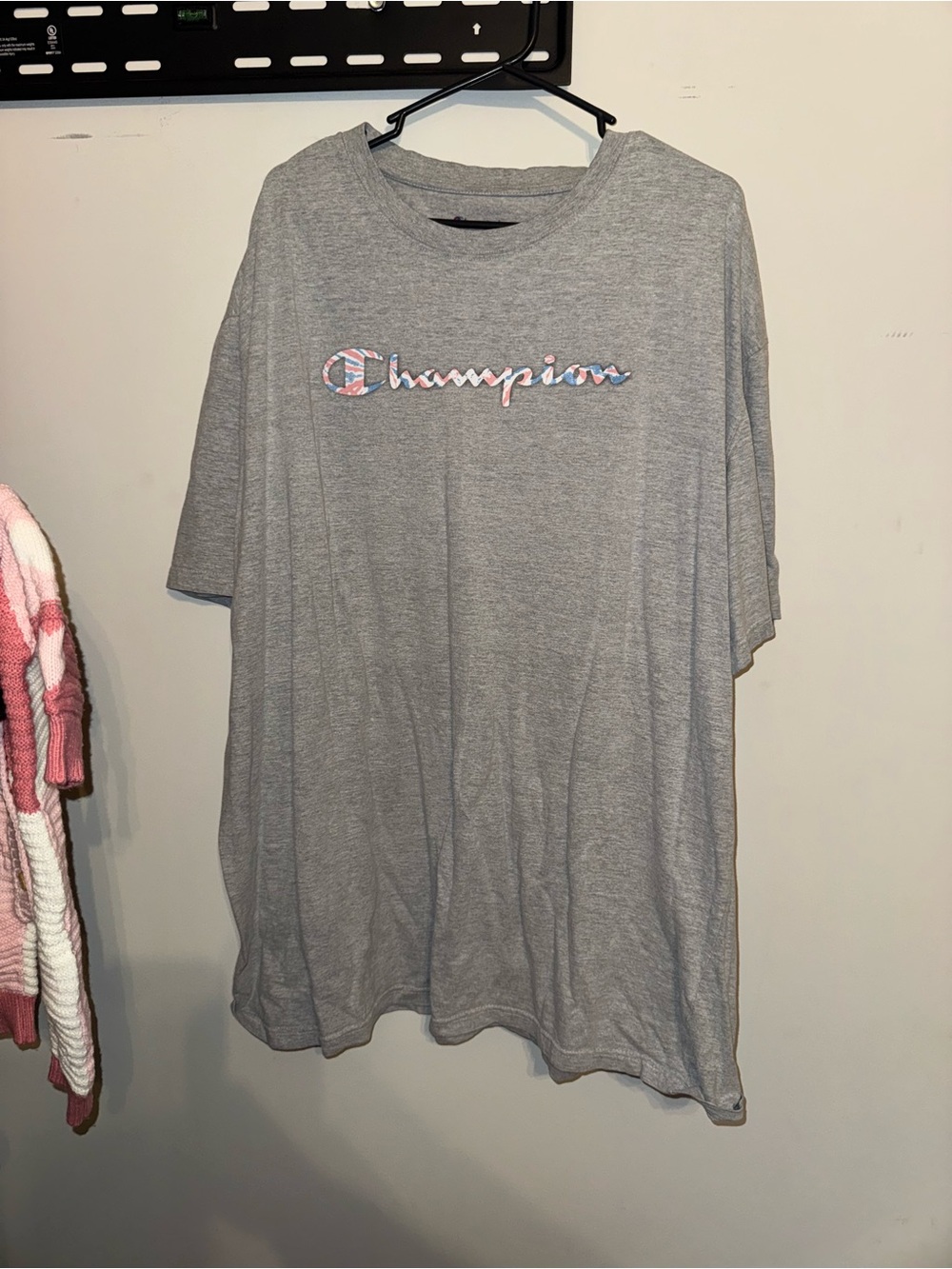 Champion Grey Logo Tee with tye dye